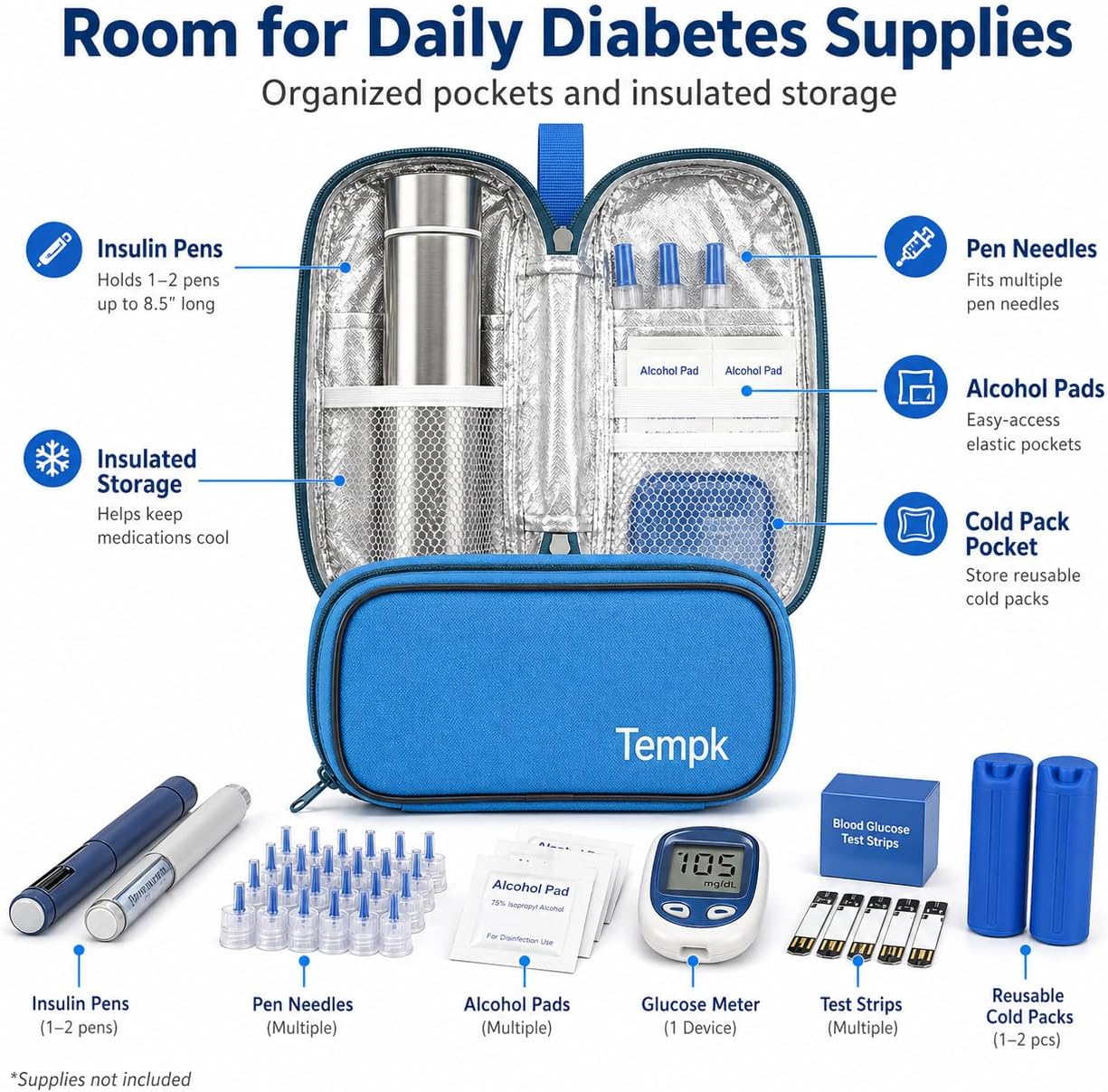 TempK Diabetic Travel Case - gambar 4